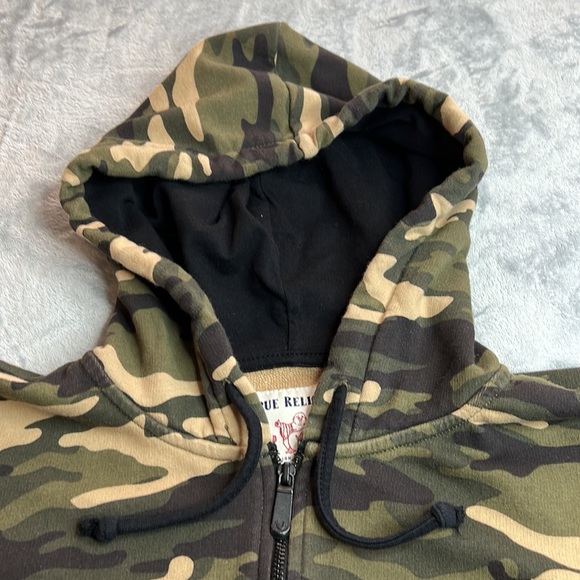 🎯True Religion Camo Zip Hoodie Size Large - Picture 5 of 12